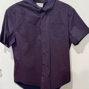 Jachs Men's blue red Short Sleeve dress button down Shirt EUC